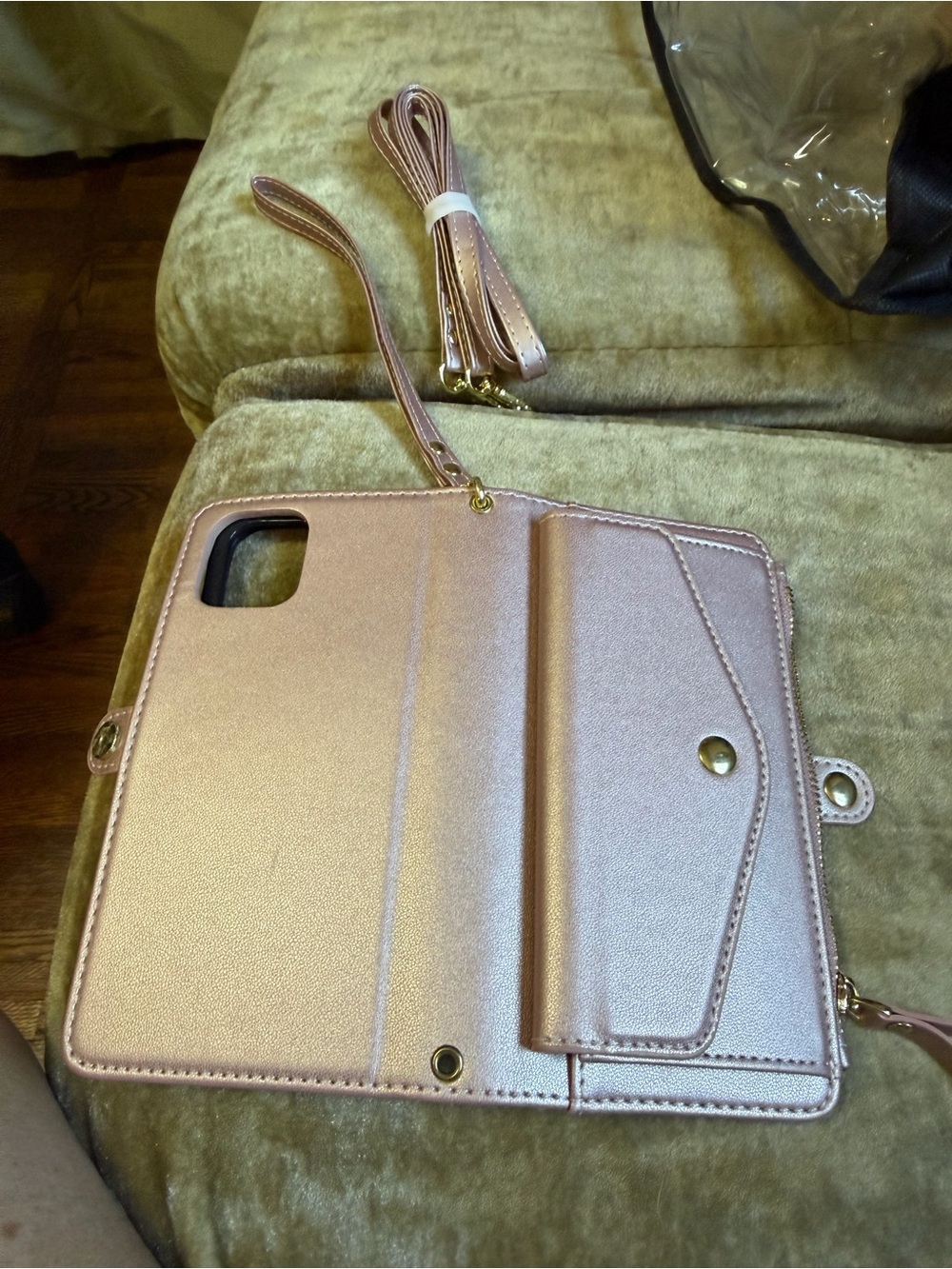Rose Gold iPhone12 Wallet Crossbody Case